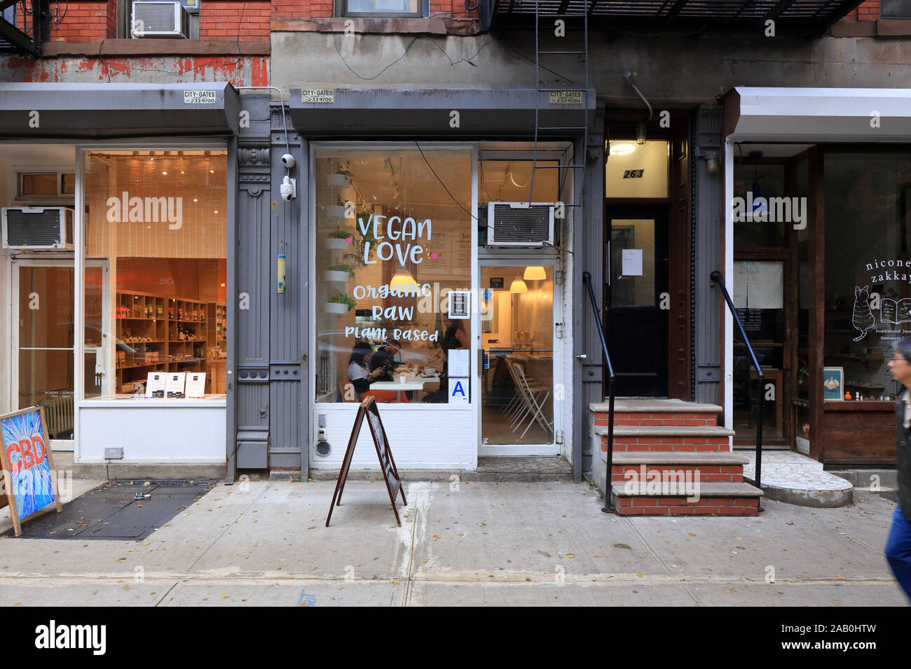 Vegan Love, 263 East 10th Street, New York, NY. exterior storefront of a plant based restaurant