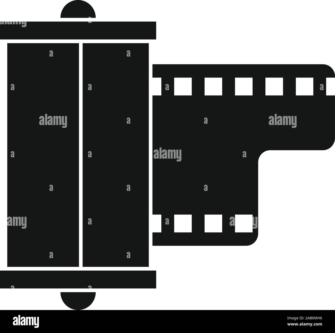 Negative film camera icon. Simple illustration of negative film camera