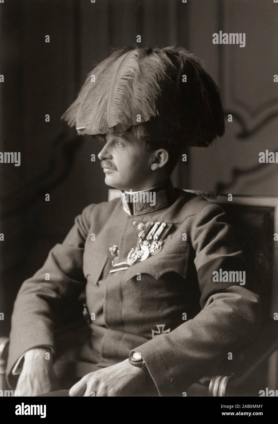 Karl I (Charles I; 1887 – 1922) was the last Emperor of Austria, the last king of Hungary, the last King of Bohemia and the last monarch belonging to Stock Photo
