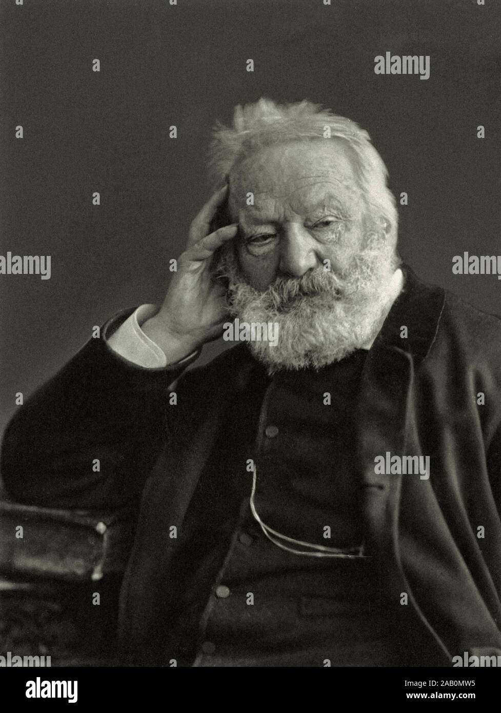 Victor Marie Hugo (1802 – 1885) was a French poet, novelist, and dramatist of the Romantic movement. Hugo is considered to be one of the greatest and Stock Photo