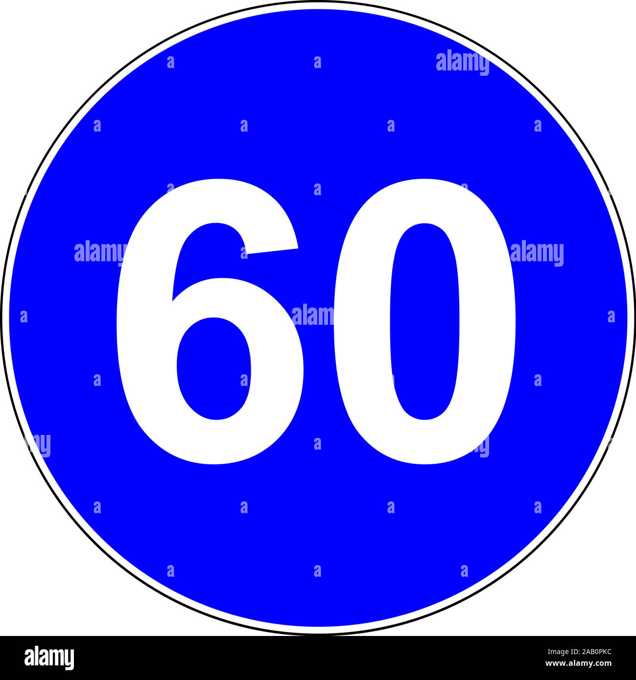 Road sign with suggested speed of 60 km/h Stock Photo