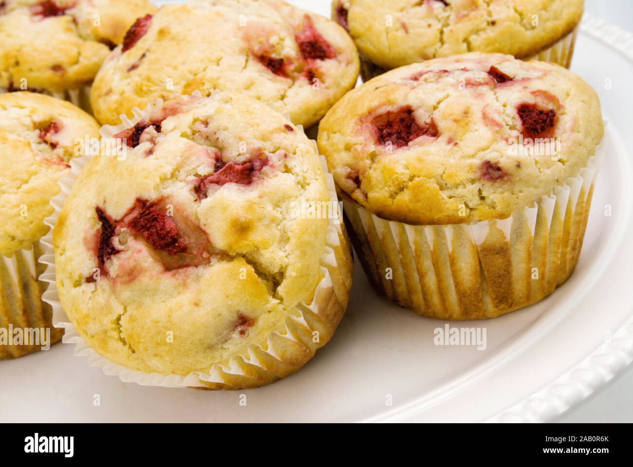 Homemade jumbo sized strawberry buttermilk muffins Stock Photo Alamy