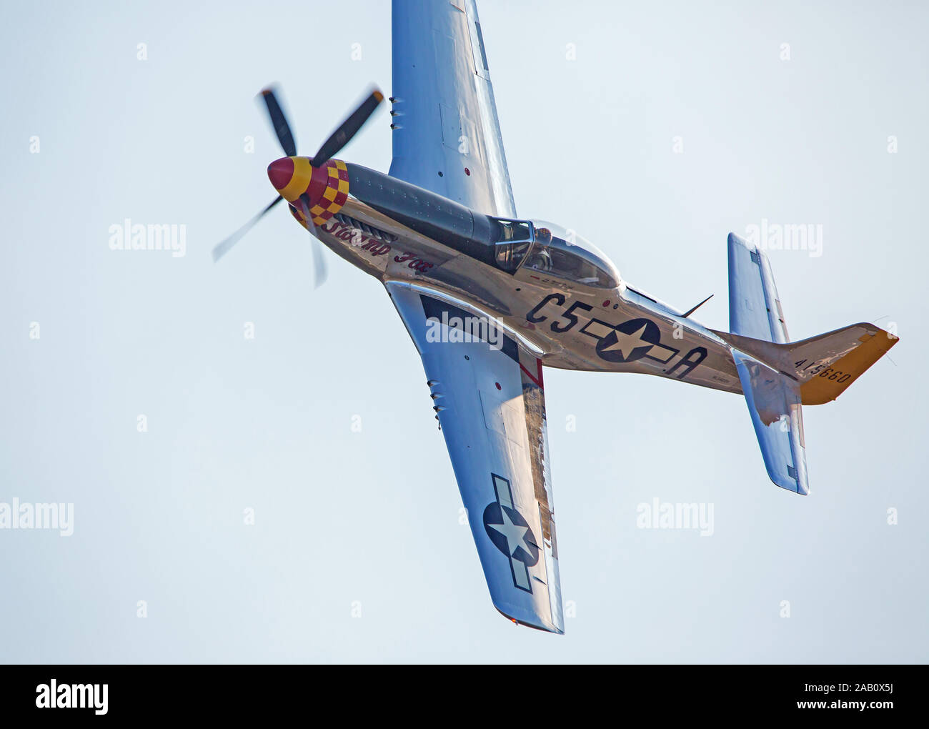 MONROE, NC (USA) November 9, 2019 A P51 Mustang fighter plane in