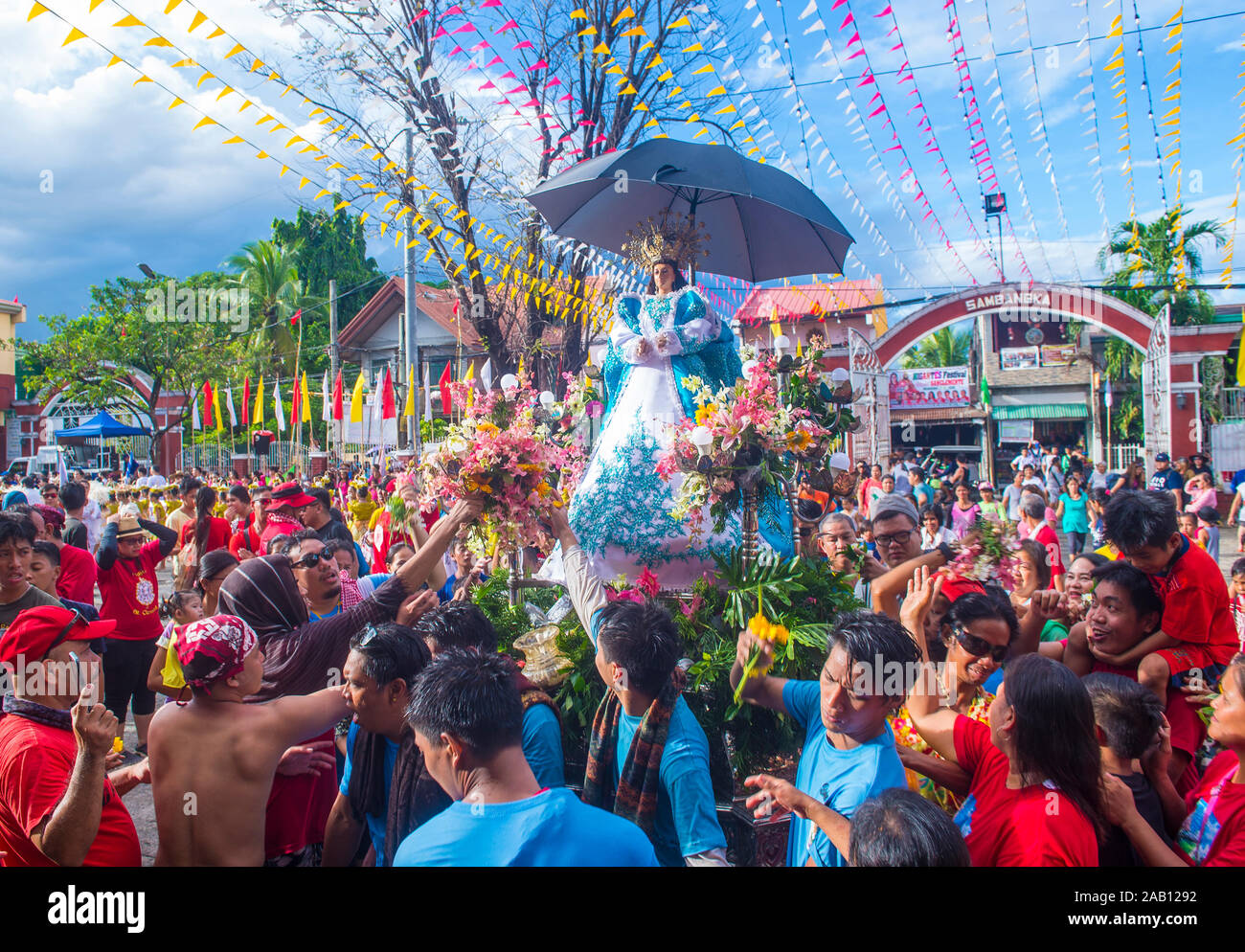 Participant in the Higantes festival in Angono Philippines Stock Photo