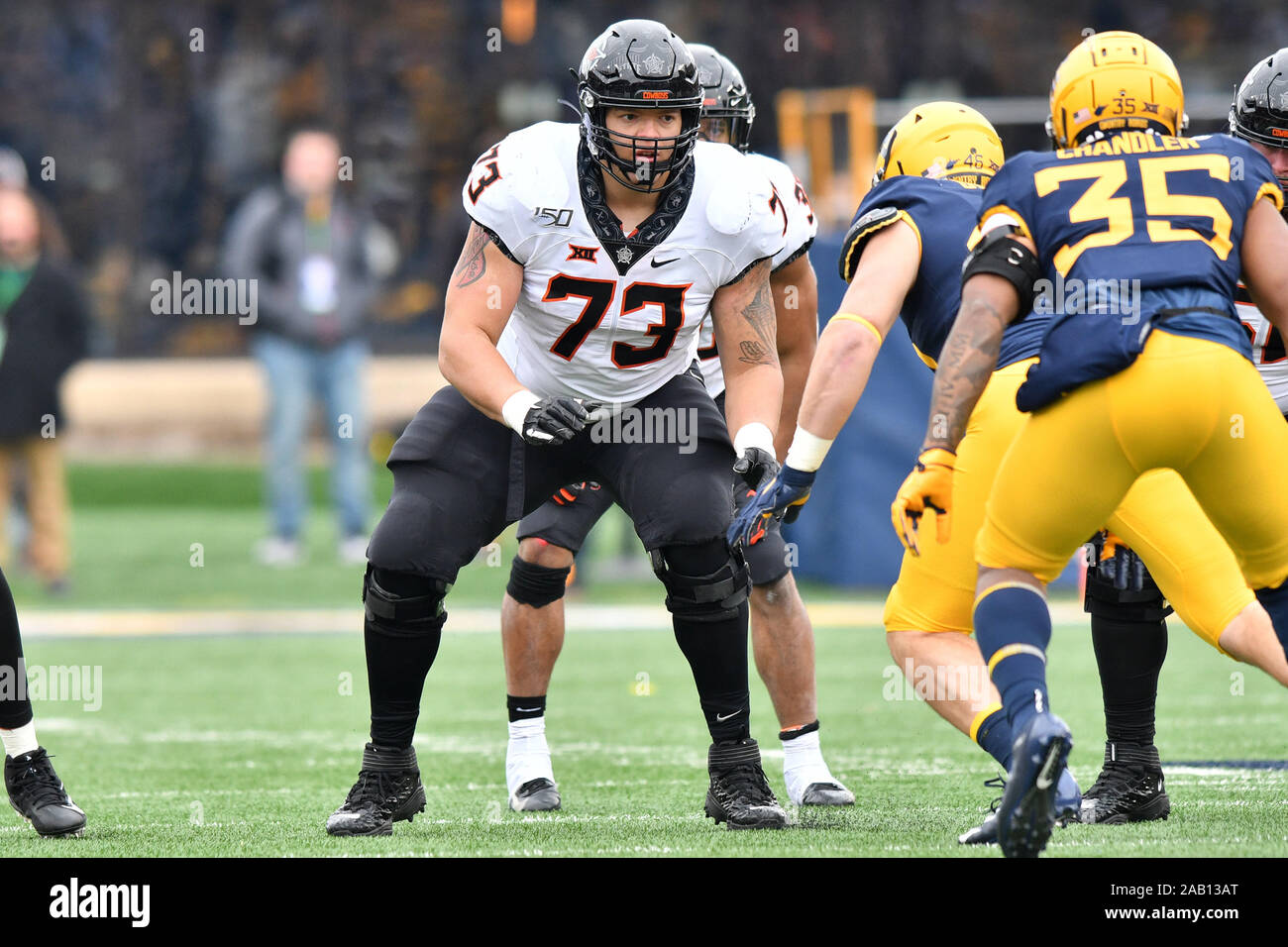 August 12, 2023 - Chicago Bears offensive tackle Teven Jenkins (76)  stretches before their NFL preseason football game between vs the Tennessee  Titans in Chicago, IL (Credit Image: Gary E. Duncan Sr/CSM) (