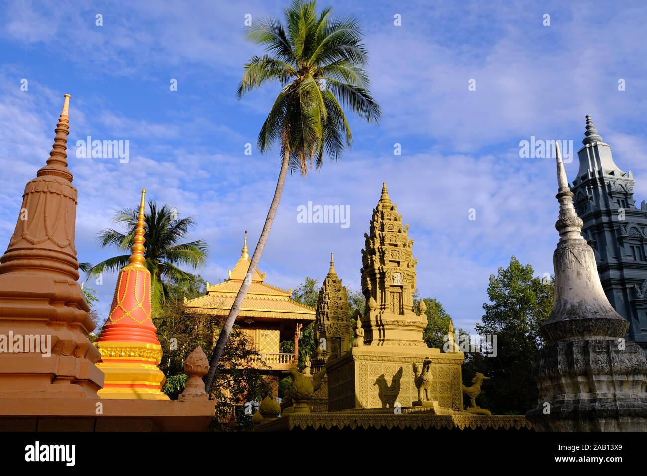 Religious places - Buddhism Cambodia Siem Reap Wat Damnak Stock Photo
