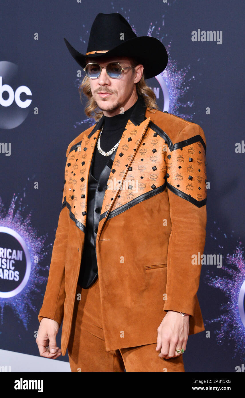 Los Angeles, United States. 24th Nov, 2019. DJ Diplo arrives for the 47th annual American Music Awards at the Microsoft Theater in Los Angeles on Sunday, November 24, 2019. Photo by Jim Ruymen/UPI Credit: UPI/Alamy Live News Stock Photo