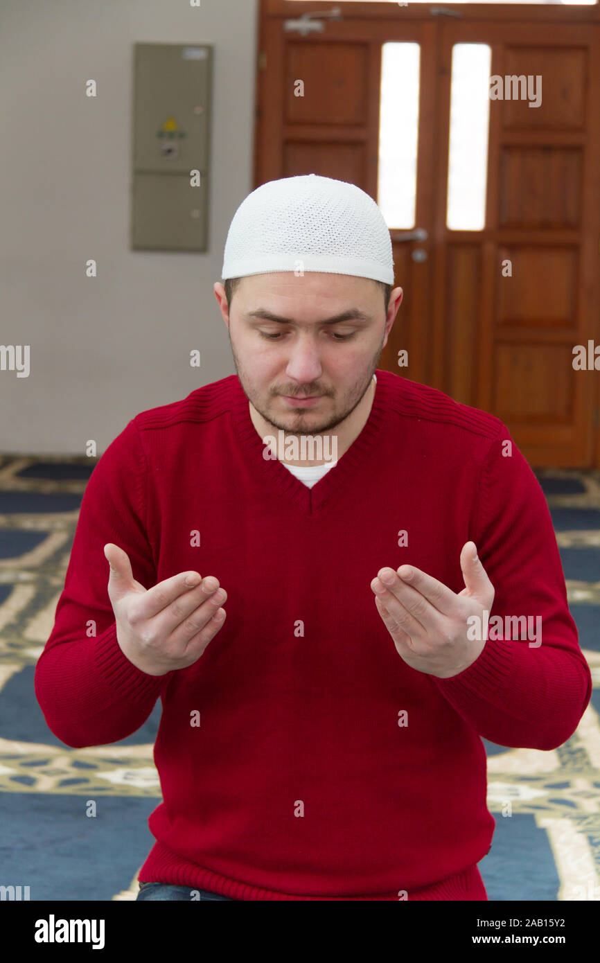 Photo of the Muslim Man Is Praying In The Mosque Stock Photo Alamy