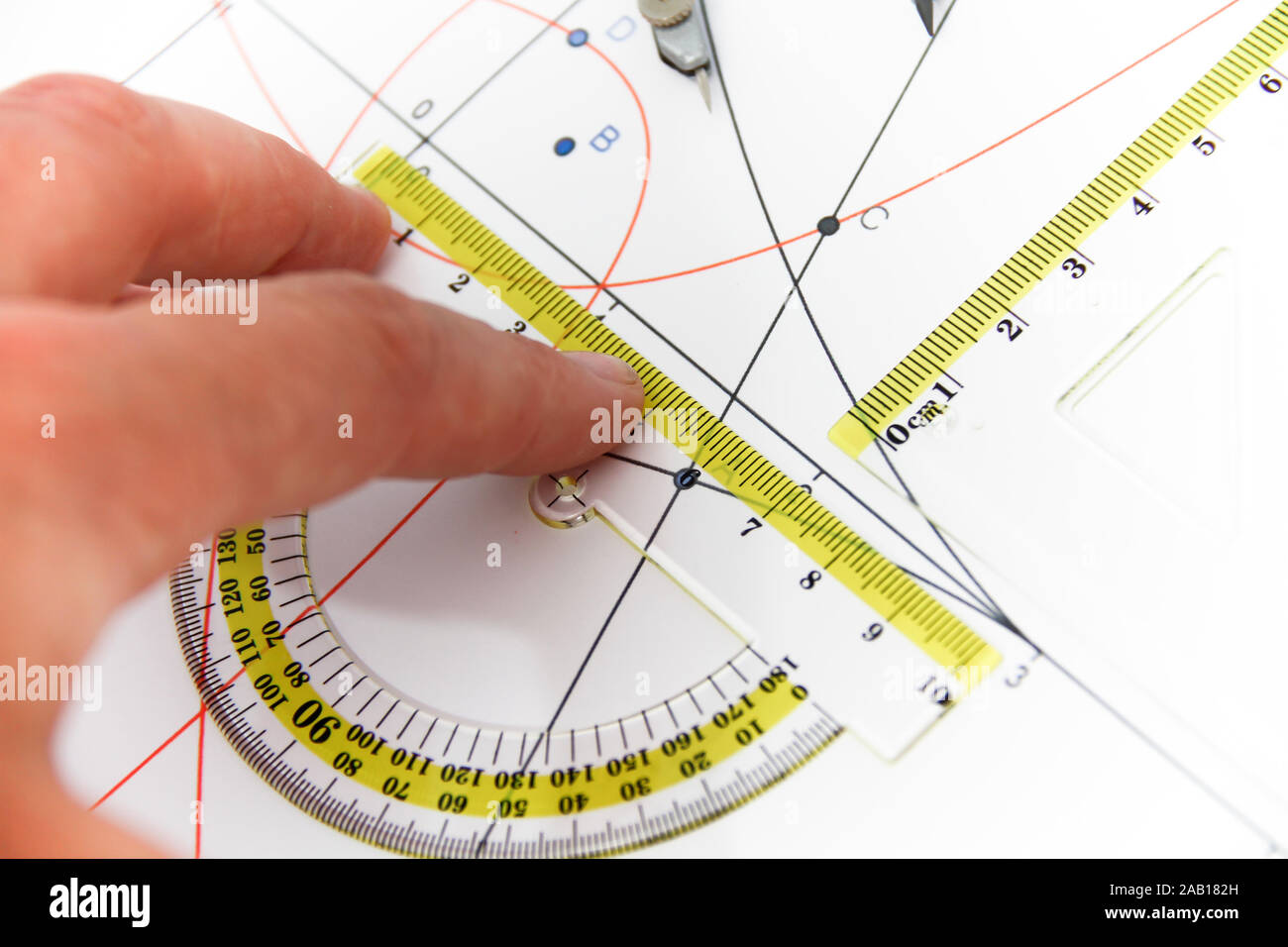 Photo of the Drawing tools with compass - business concept Stock Photo ...