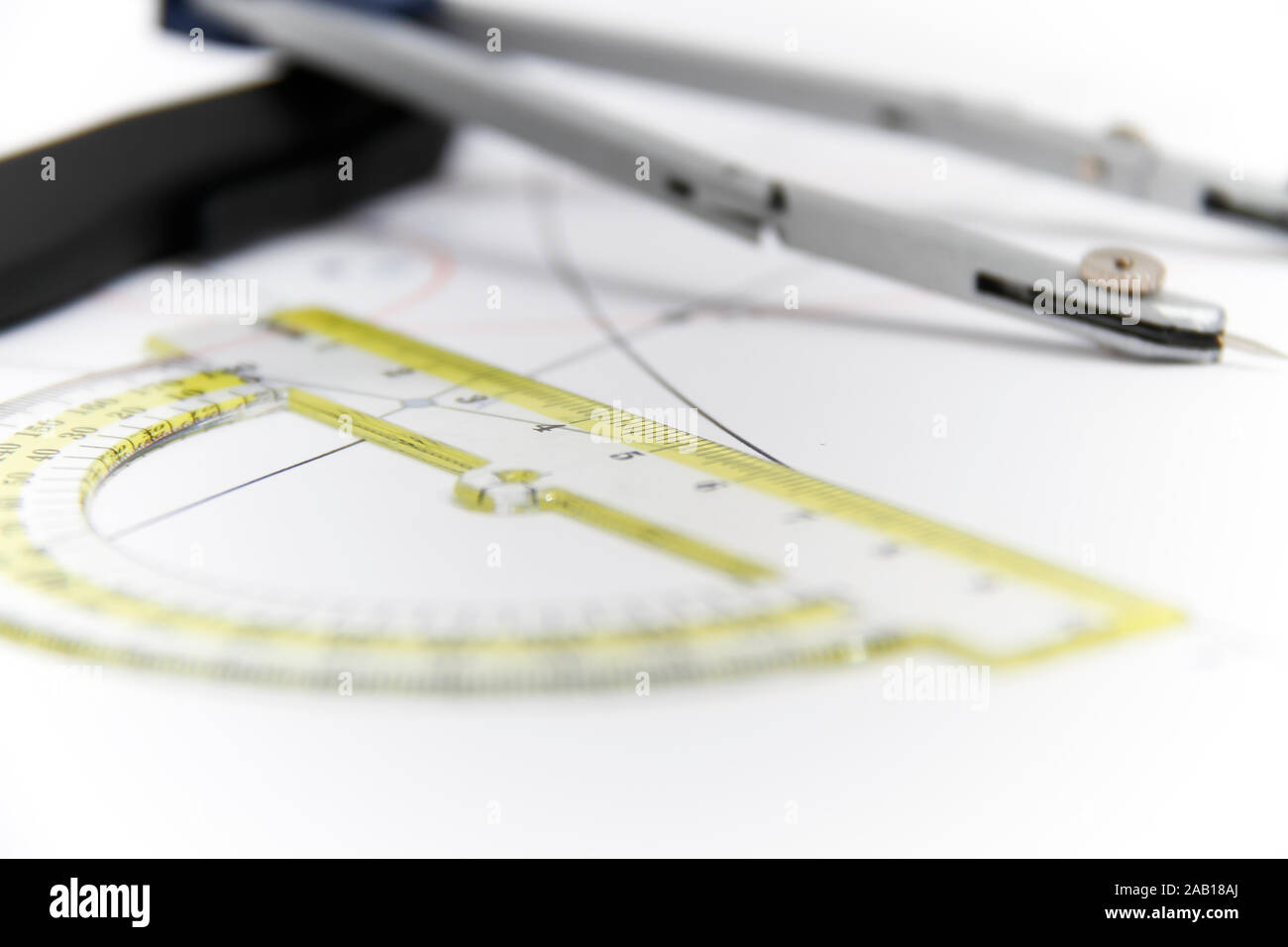Photo of the Drawing tools with compass - business concept Stock Photo ...