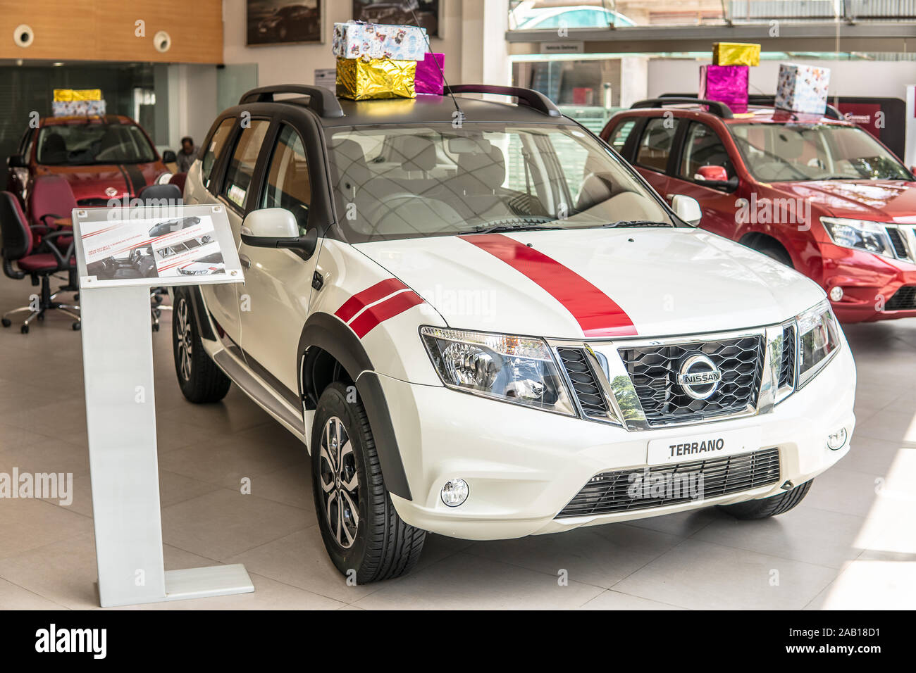 Bangalore, India, June 2018, Bengaluru city, Nissan Terrano Compact SUV manufactured by the Japanese automaker Nissan Stock Photo