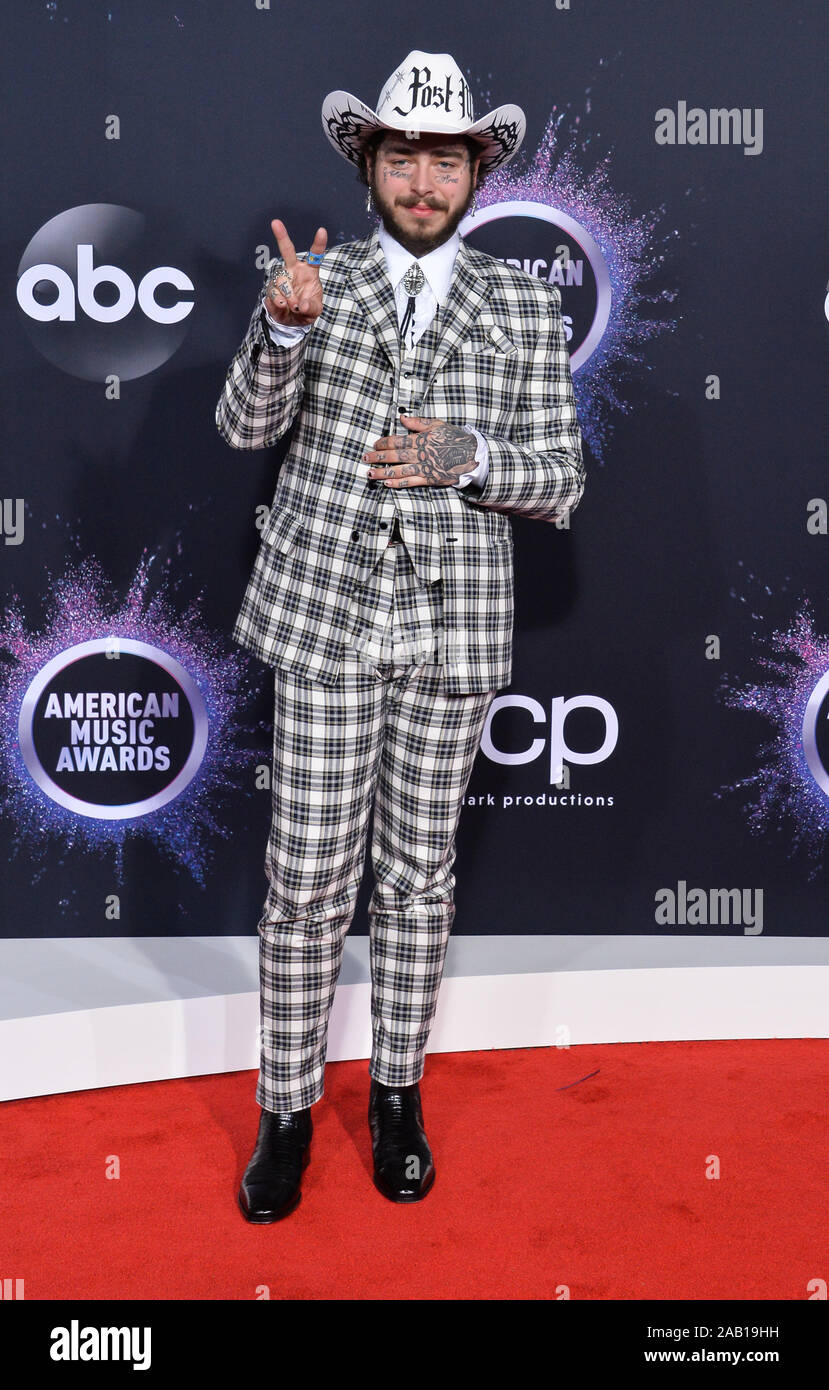 American Rapper Post Los Angeles, United States. 24th Nov, 2019. Rapper Post Malone arrives ...