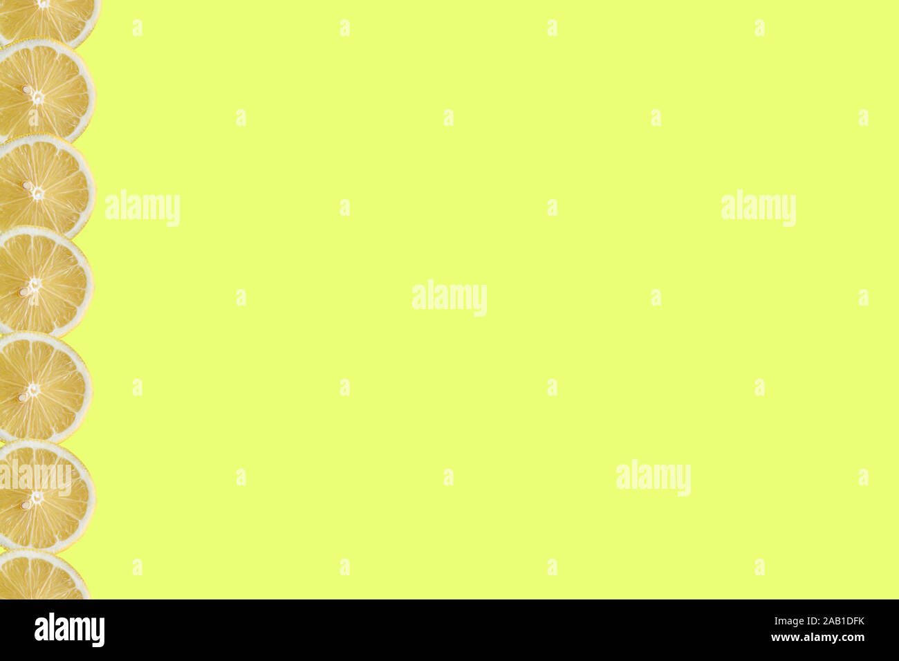lemon fruits pattern on yellow background Stock Photo
