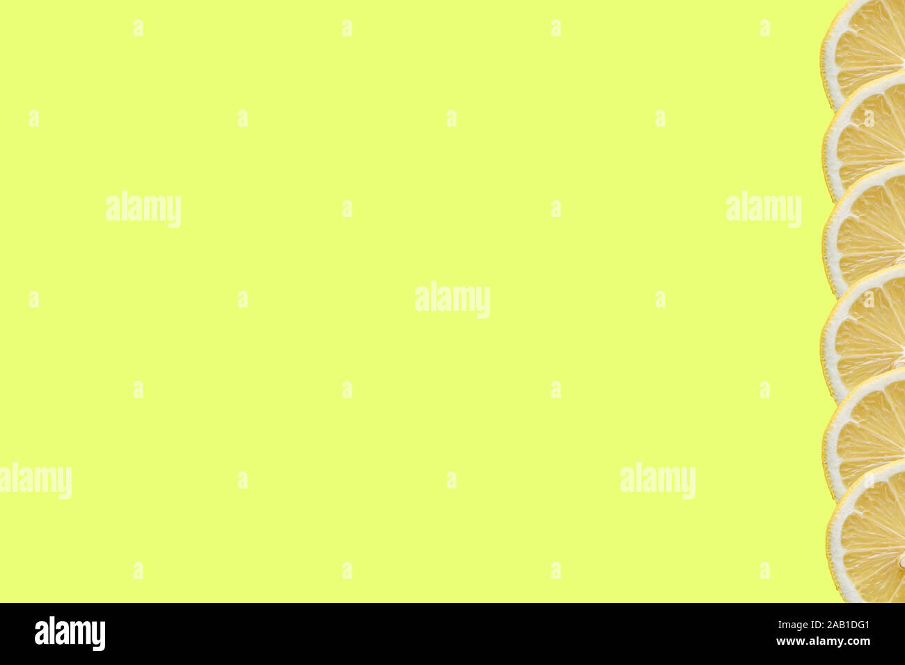 lemon fruits pattern on yellow background Stock Photo