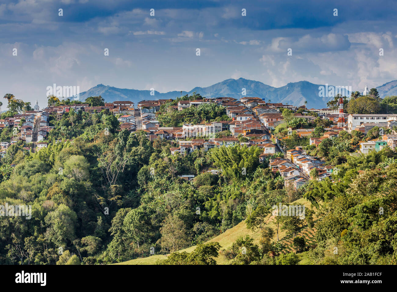 Salamina Cityscape Skyline  Caldas in Colombia South America Stock Photo
