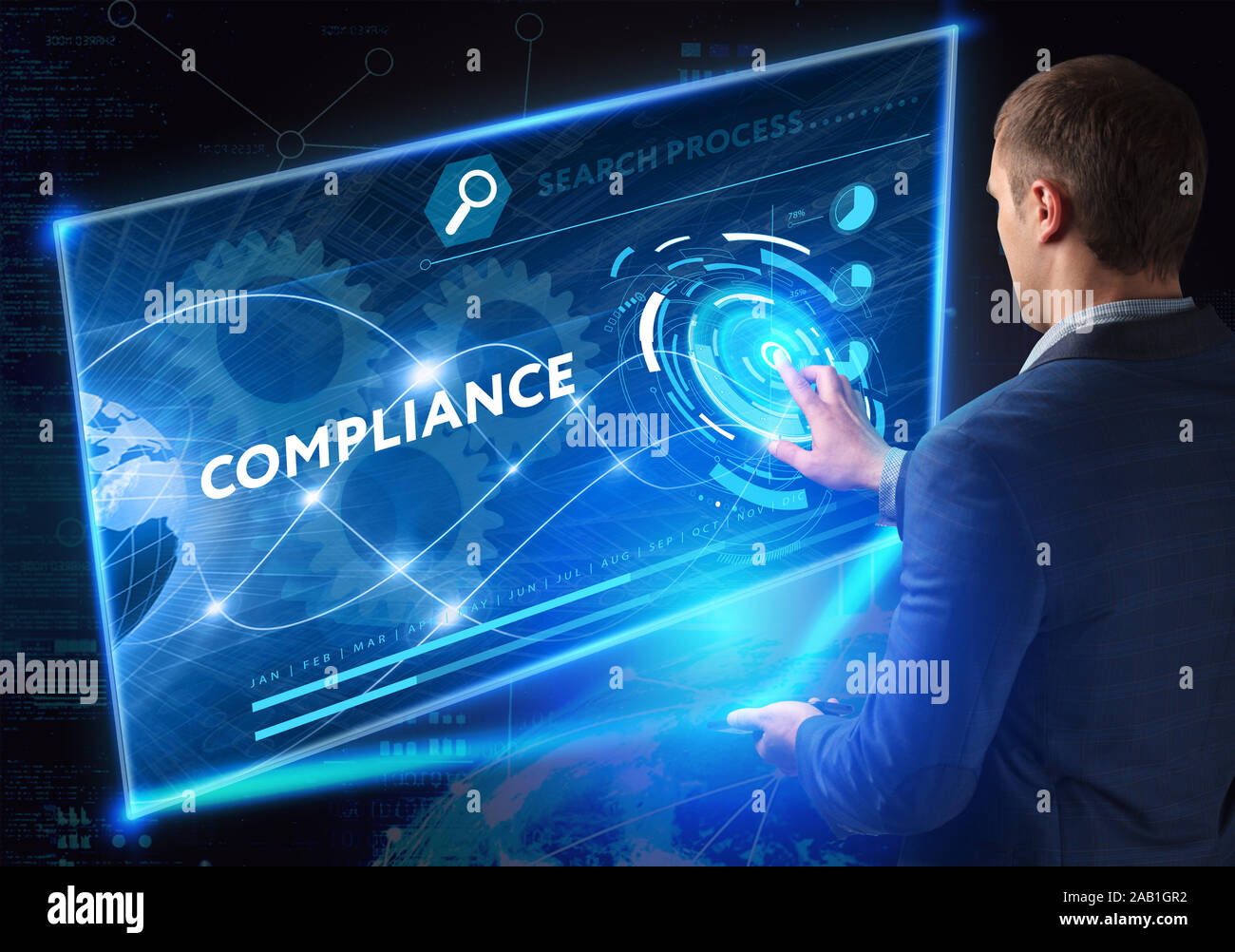 Business, Technology, Internet and network concept. Compliance Rules Law Regulation Policy. Stock Photo