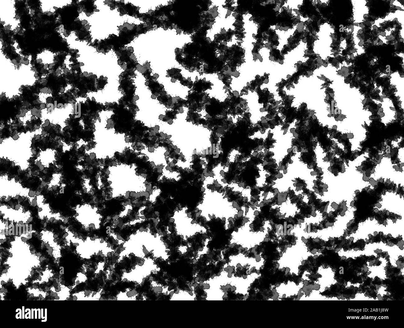 Artistic black and white painting . Black paint splashes on white ...