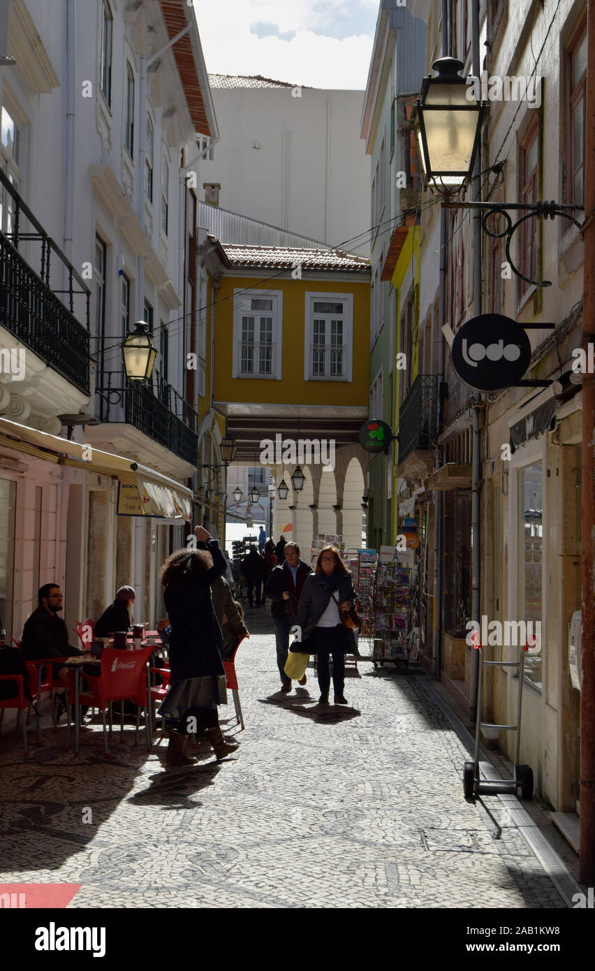 Street scene in central Aveiro Portugal Stock Photo