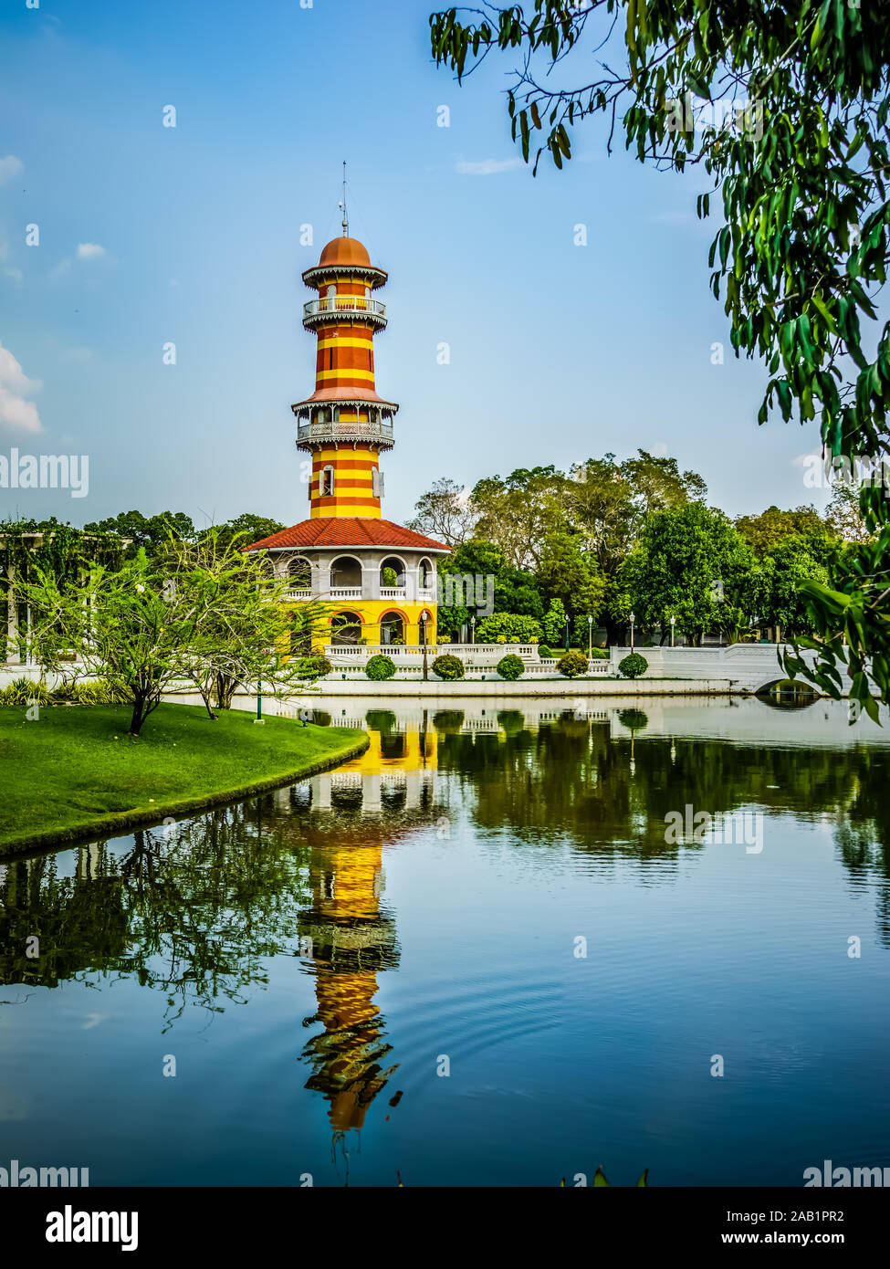 Ayutthaya, Thailand - Oct 29, 2019: Bang Pa-In ancient palace, former royal summer residence of Thai King. Stock Photo