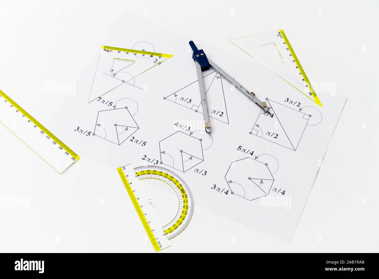 Drawing tools with compass, projects for construction Stock Photo - Alamy