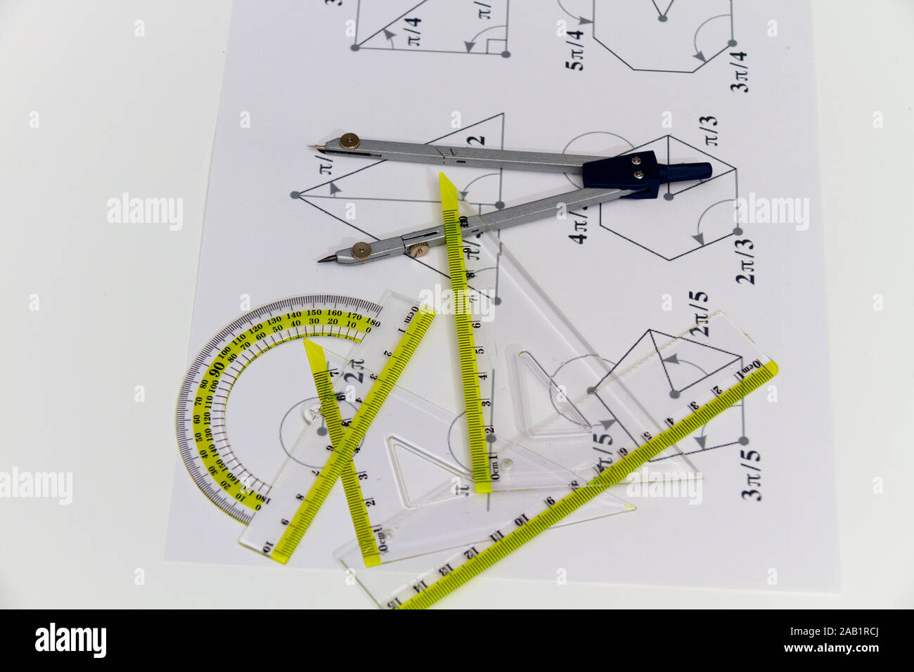Drawing tools with compass, projects for construction Stock Photo - Alamy