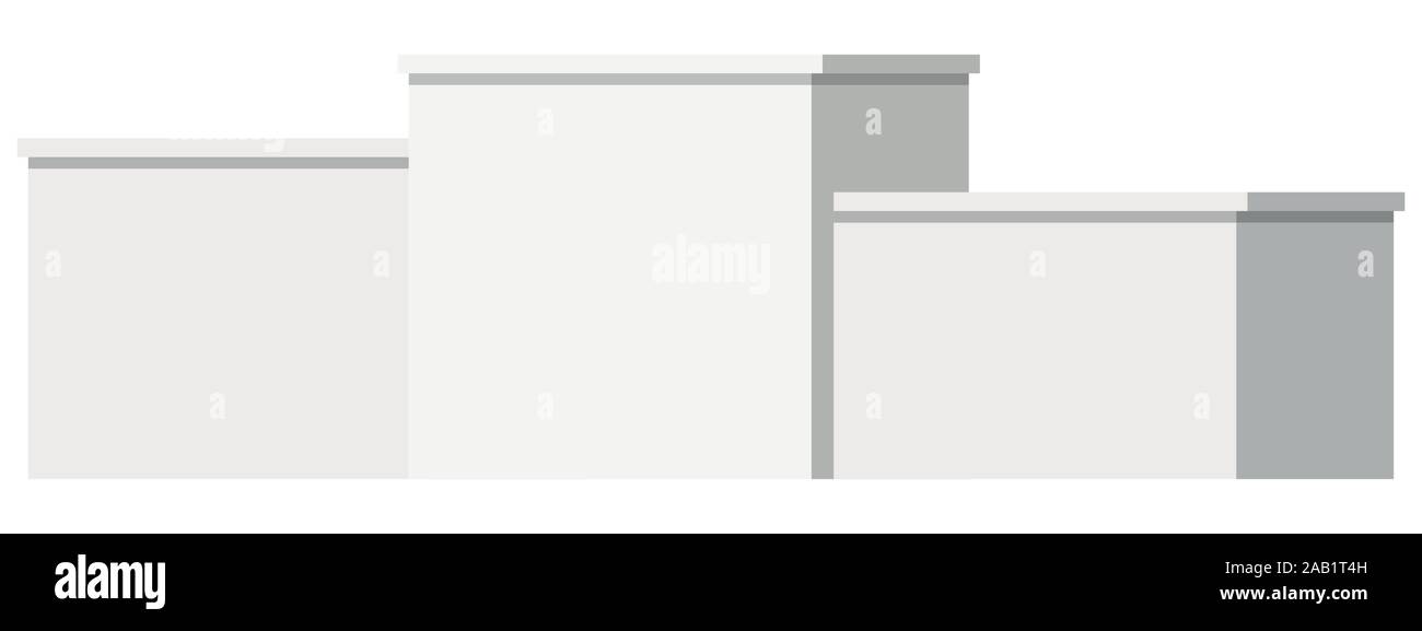 White winner podium mock up isolated on white background. Stock Vector