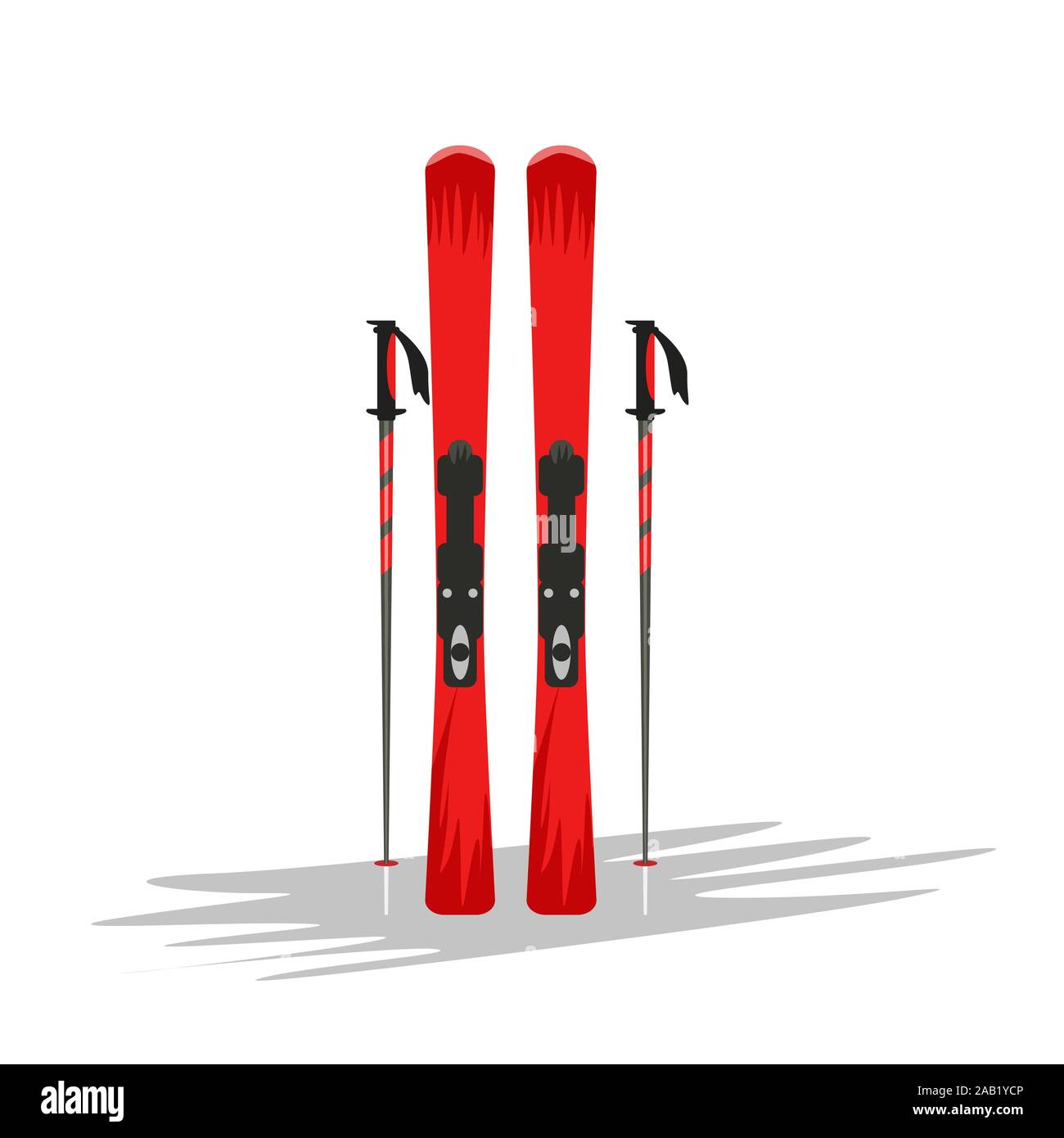 Download Ski And Sticks Mockup With Hand Drawn Or Cartoon Style For Your Design Vector Illustration Stock Vector Image Art Alamy