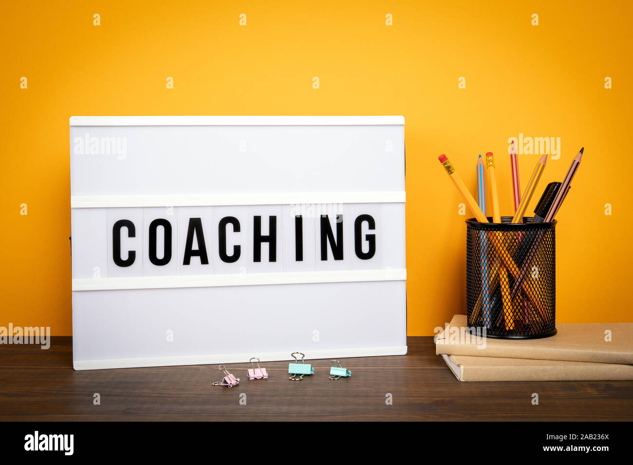 Coaching. Learning, courses and retraining concept Stock Photo