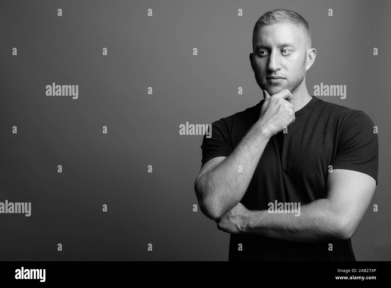 Muscular shirt Black and White Stock Photos & Images - Alamy