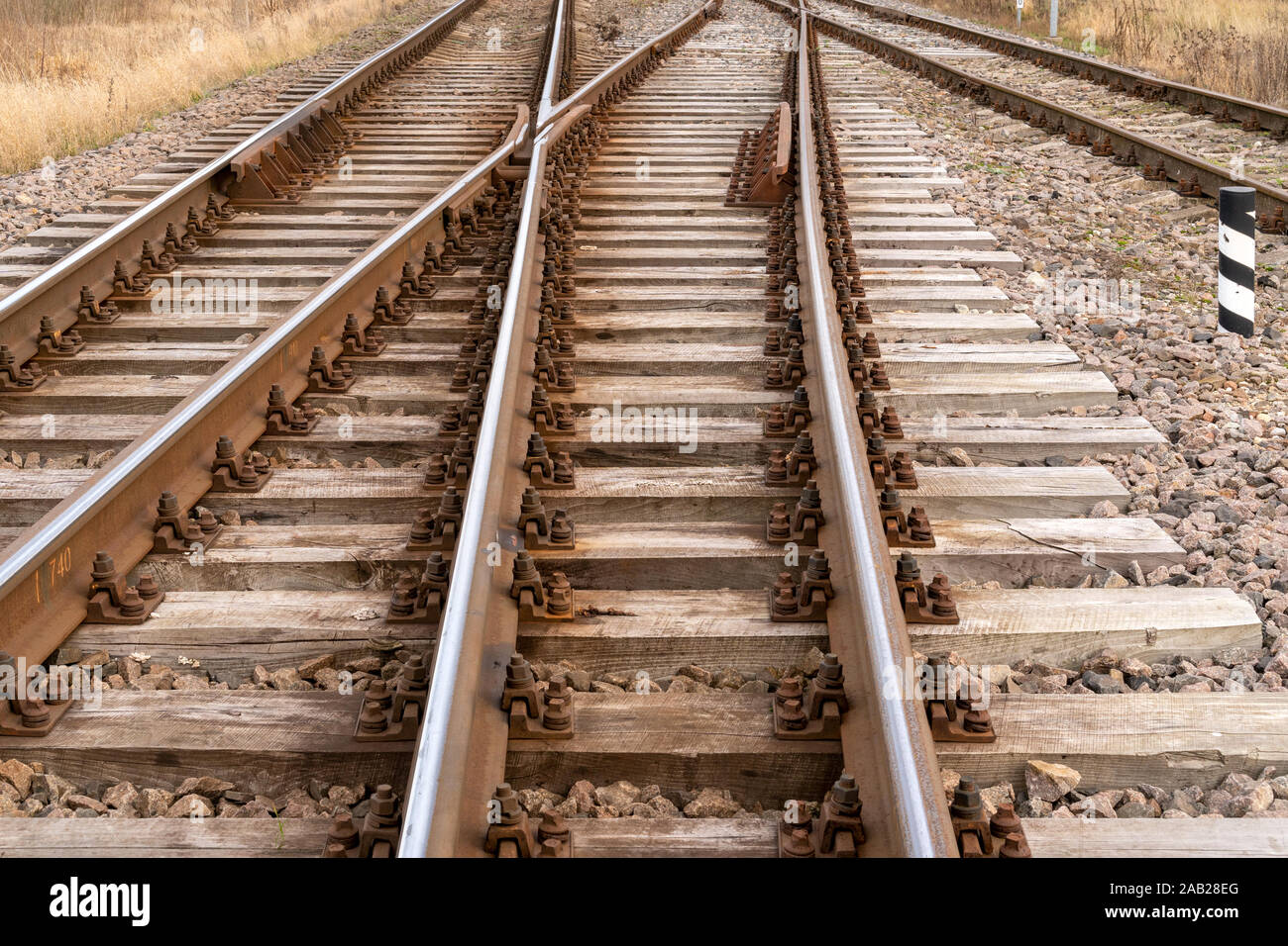 The way forward railway. Railroad, rails, fork rail, two ways, two ...