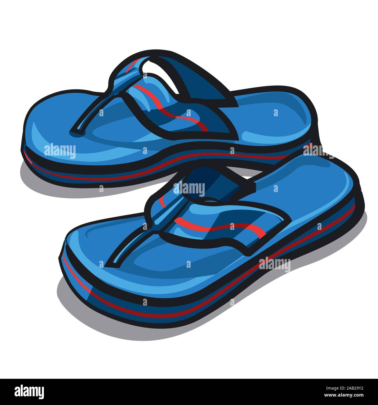 illustration of summer beach blue sandals Stock Vector Image & Art - Alamy