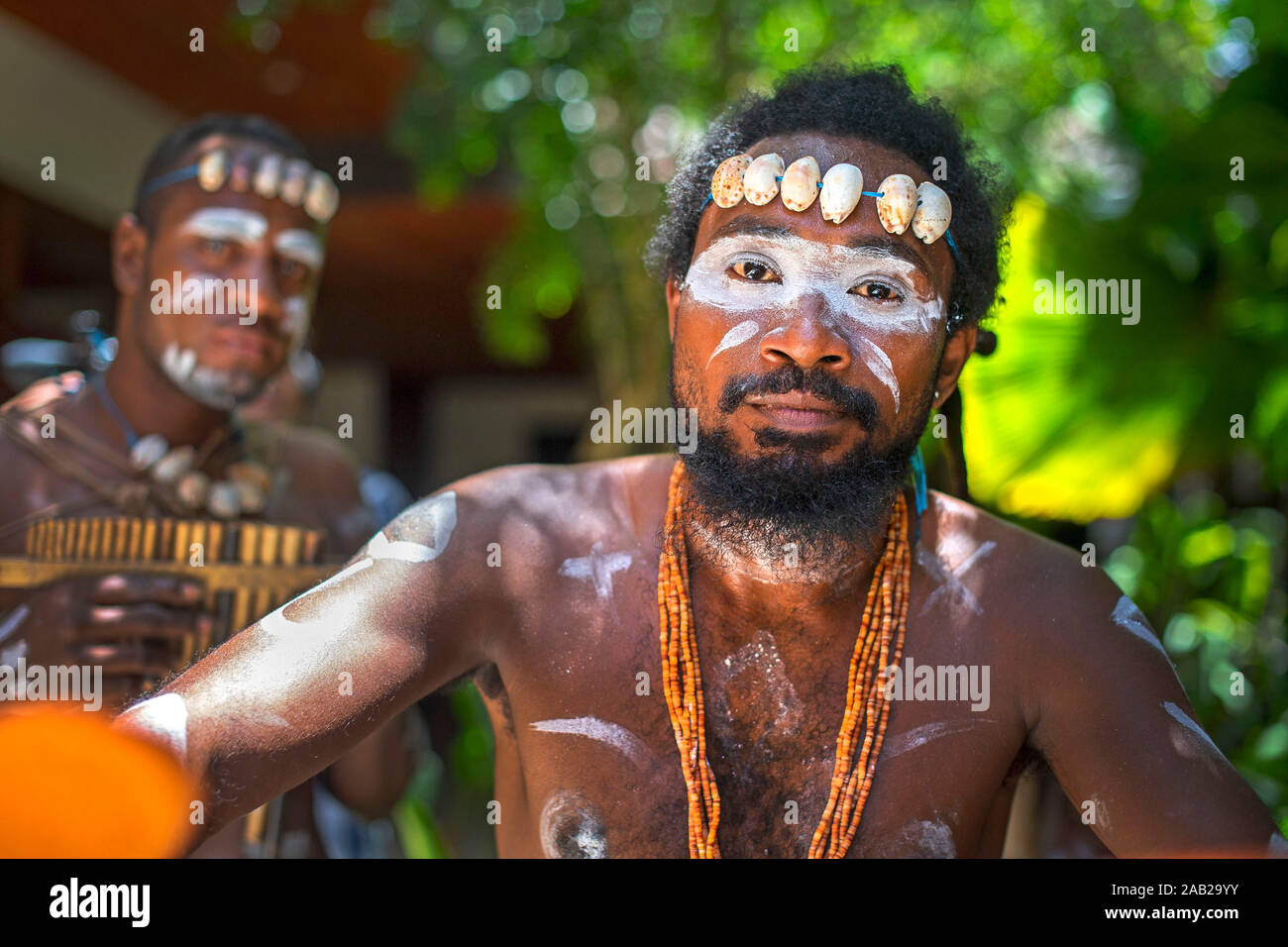A panpipe band plays as the Prince of Wales arrives at a State Reception and lunch at the Mendana Hotel in Honiara, during day three of the royal visit to the Solomon Islands. PA Photo. Picture date: Monday November 25, 2019. See PA story ROYAL Charles. Photo credit should read: Victoria Jones/PA Wire Stock Photo