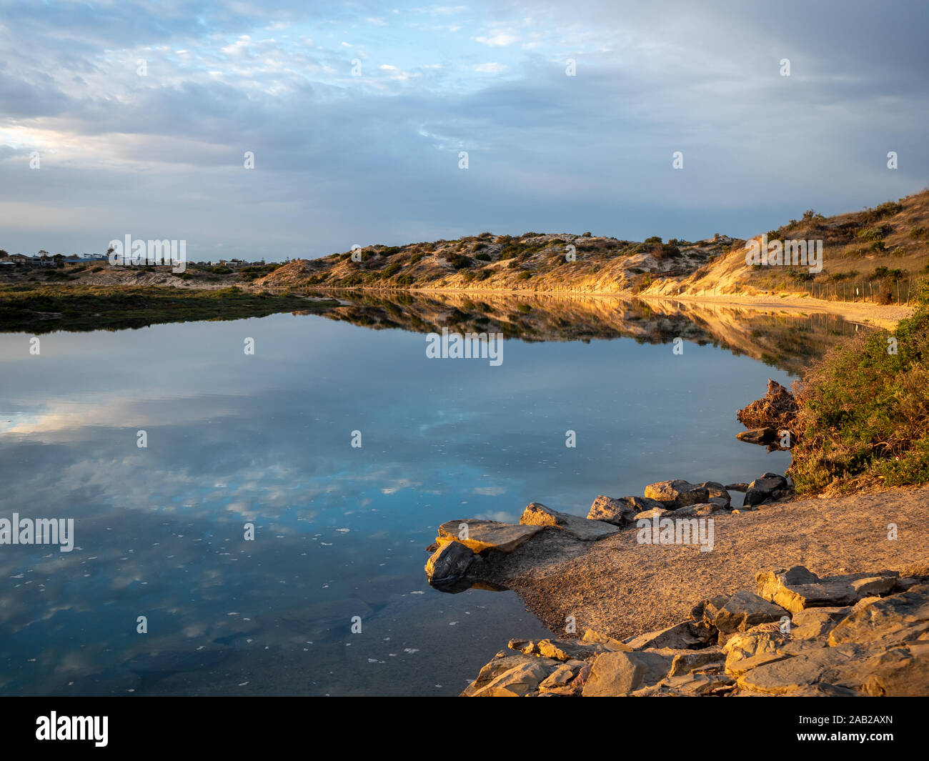 Sunrise over the Onkaparinga River in Port Noarlunga South Australia on 25th November 2019 Stock Photo