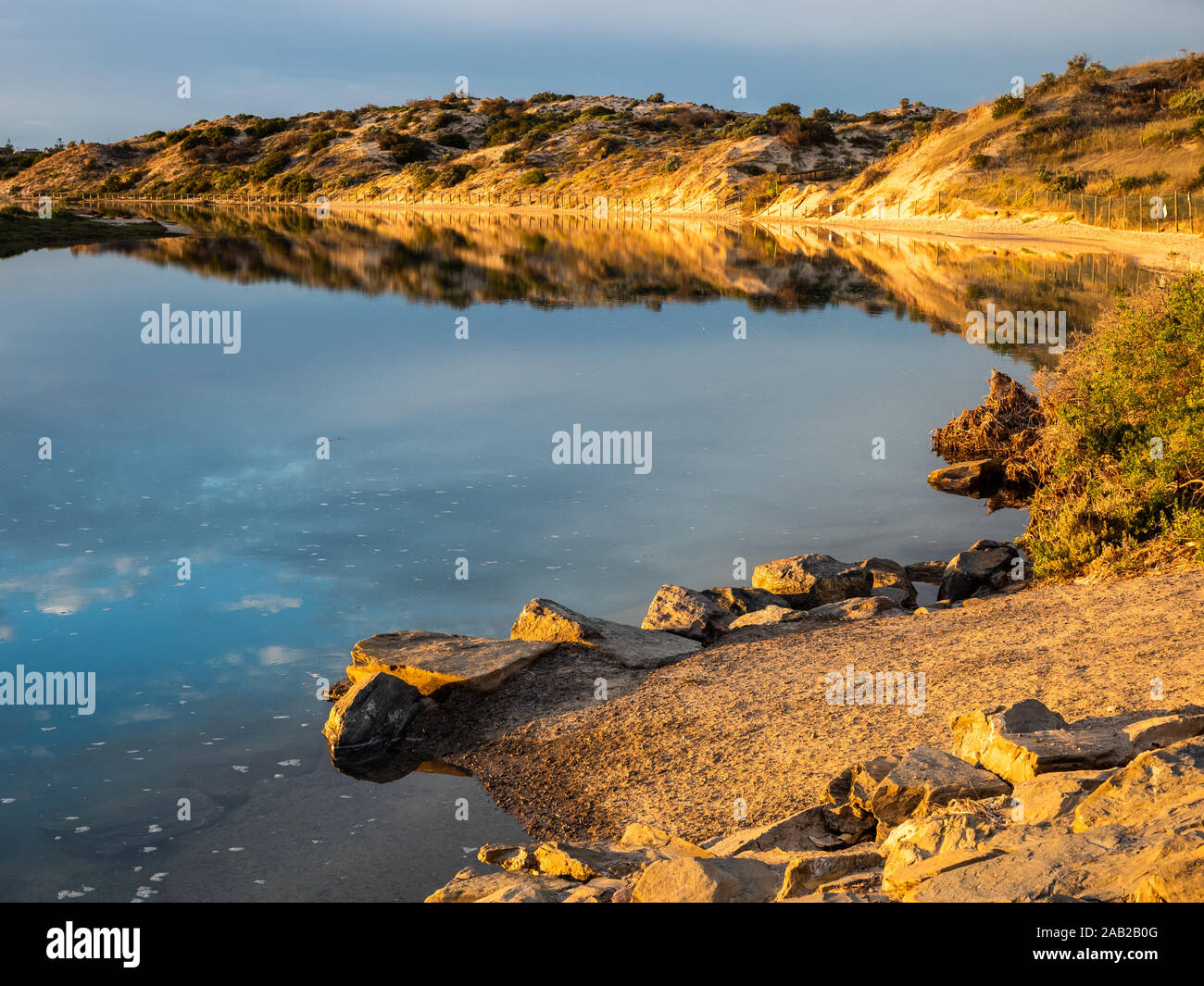 Sunrise over the Onkaparinga River in Port Noarlunga South Australia on 25th November 2019 Stock Photo