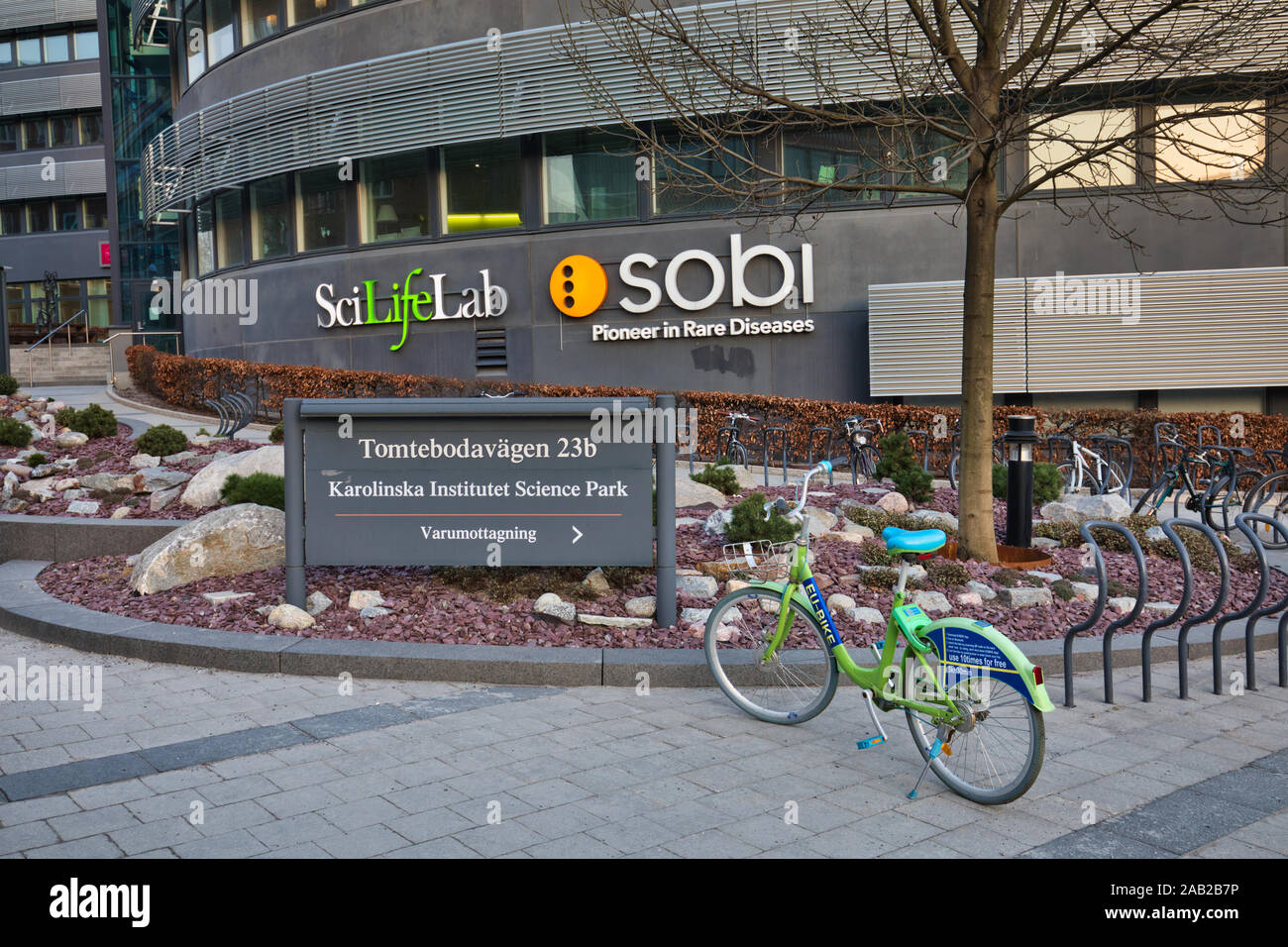 SciLifeLab and Sobi biopharmaceutical company at the Karolinska Institute Science Park, Solna, Stockholm, Sweden Stock Photo