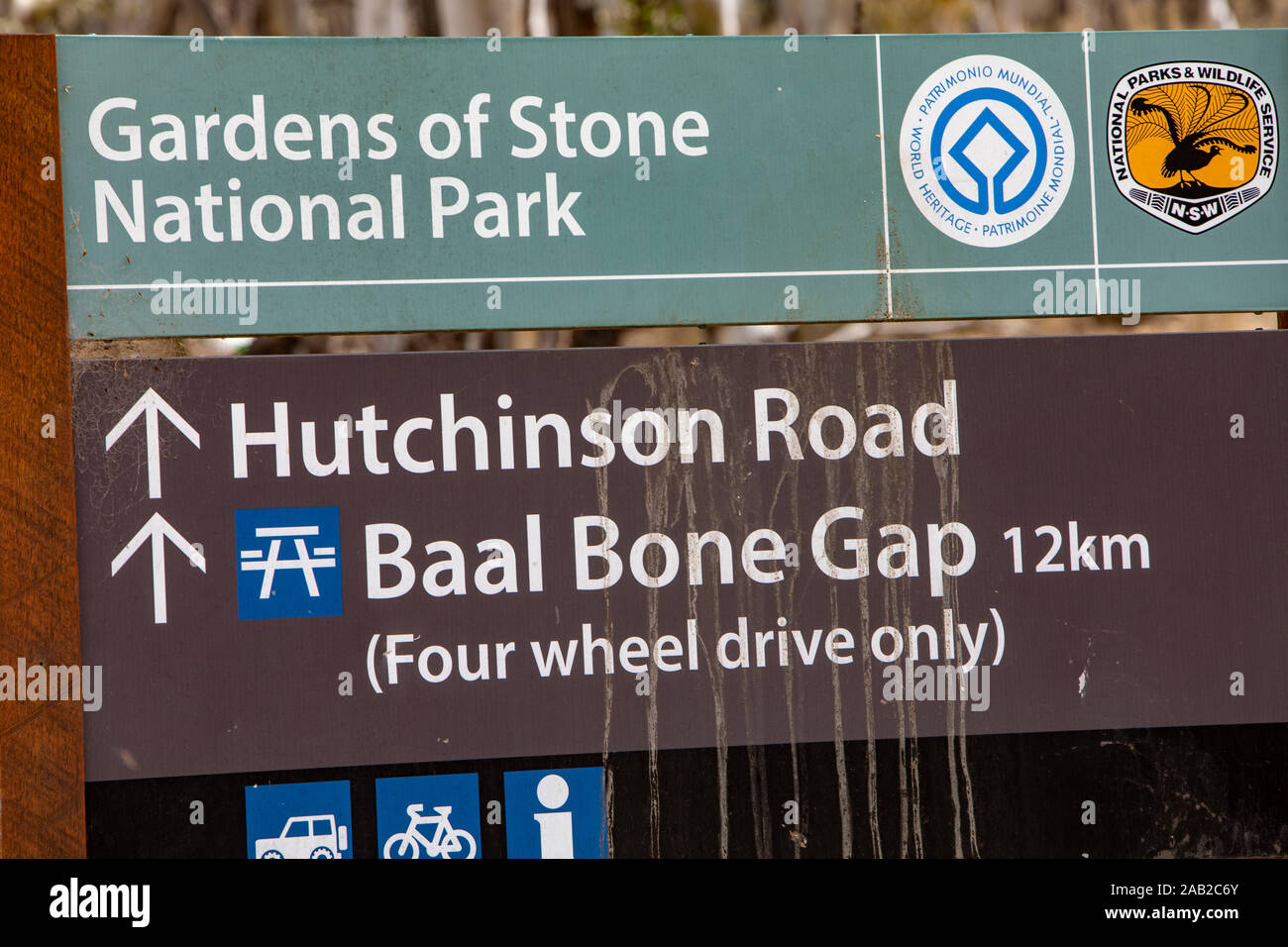 Gardens of stone national park in New South Wales and the baal bone gap off road track,NSW,Australia Stock Photo