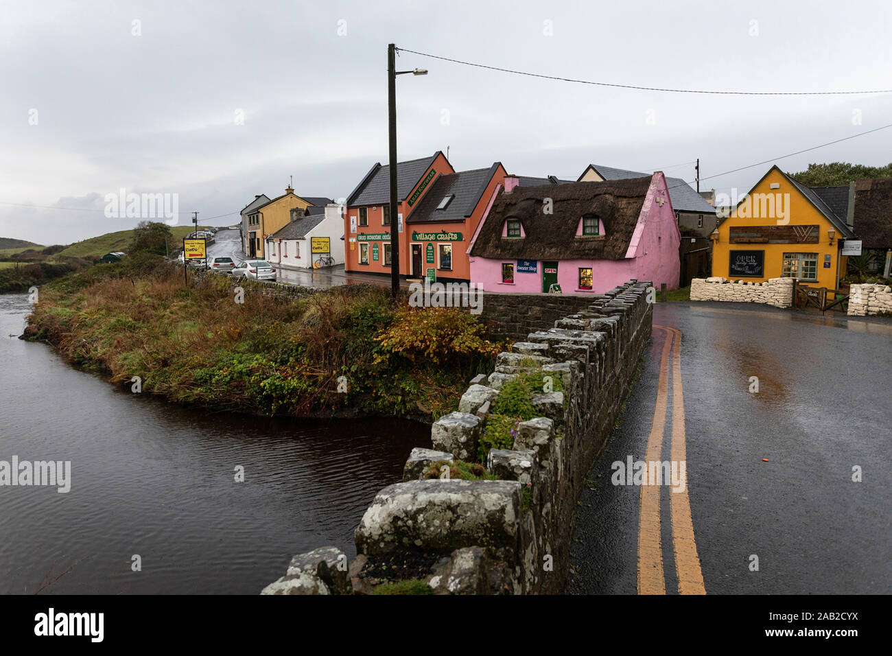 The colourful coastal village of Doolin in County Clare, Ireland Stock