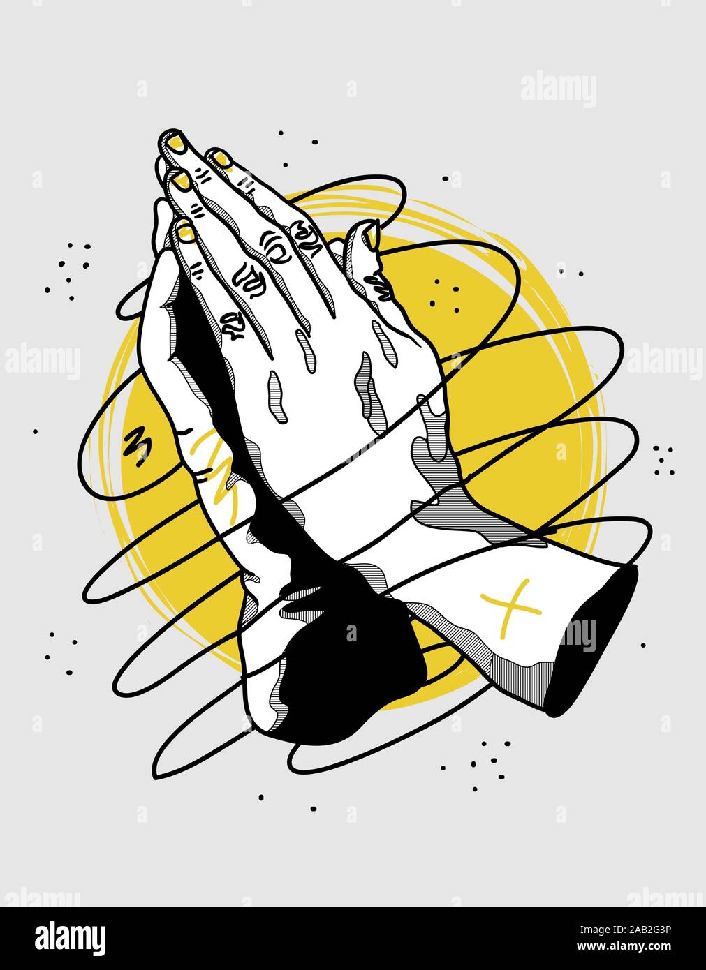 Vector lines classical hand drawn illustration. Stock Vector