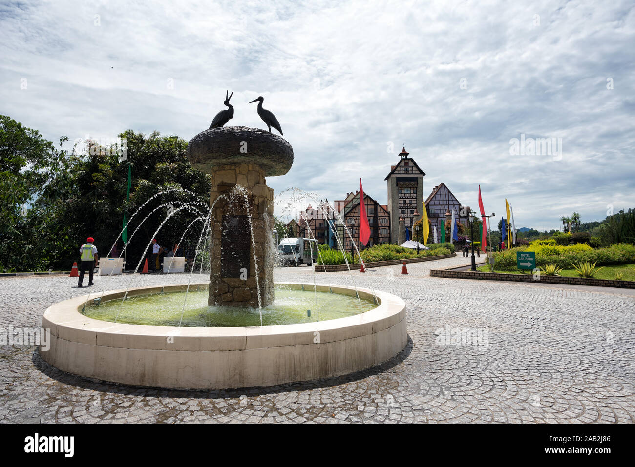 Bukit Tinggi, Malaysia - Nov 19, 2018: View of environment amd architecture around Colmar Tropicale at Bukit Tinggi, Pahang, Malaysia - Colmar Tropica Stock Photo