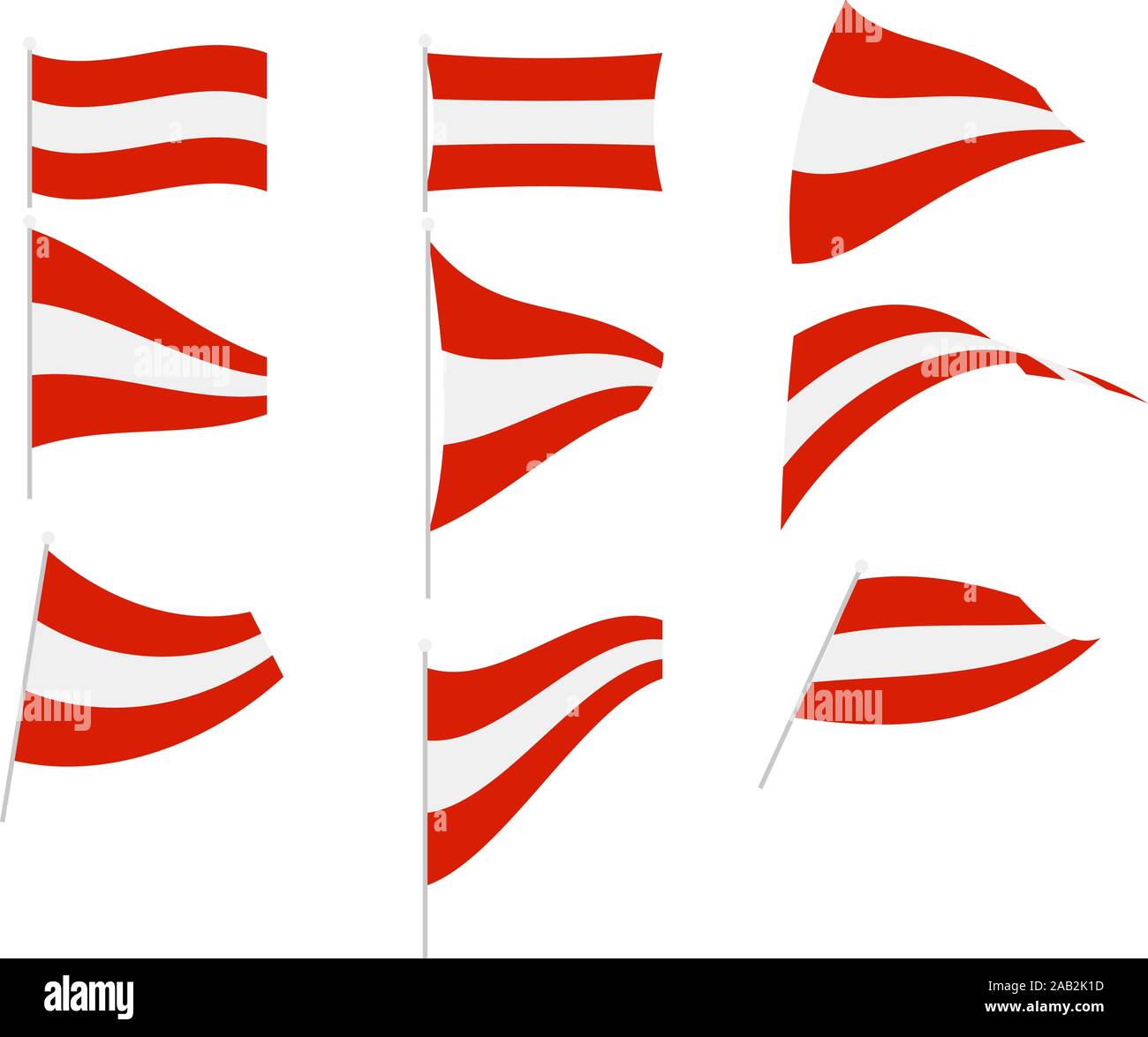 Vector Drawing of Set with Austria Flag Stock Vector