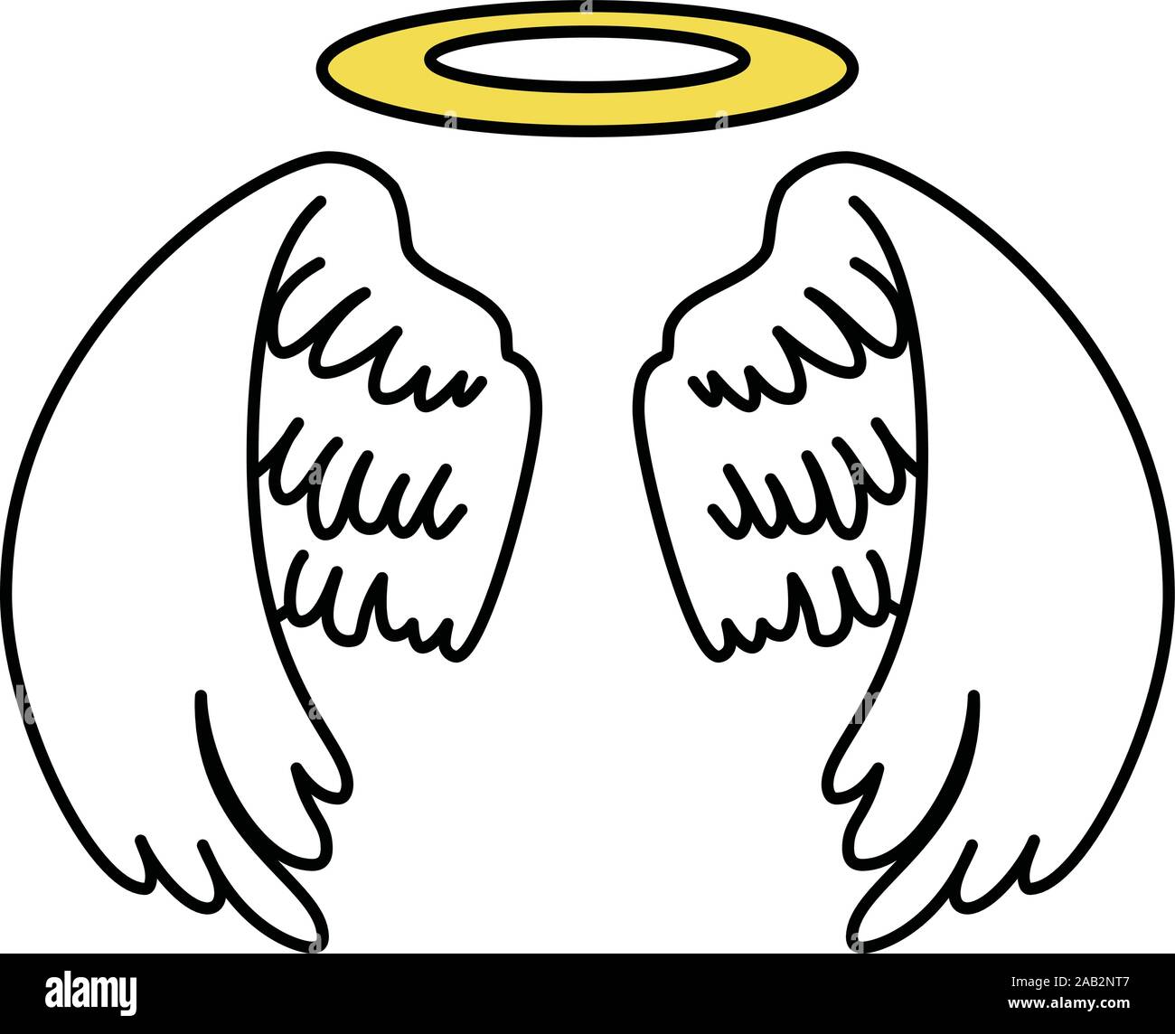 This is a illustration of Cute Angel wings with angel ring Stock Vector ...