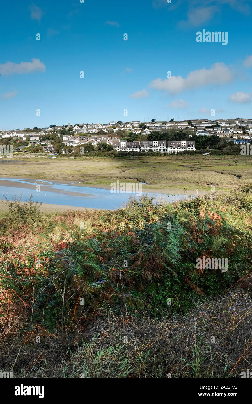 Coastal property overlooking the Gannel Estuary River at low tide in