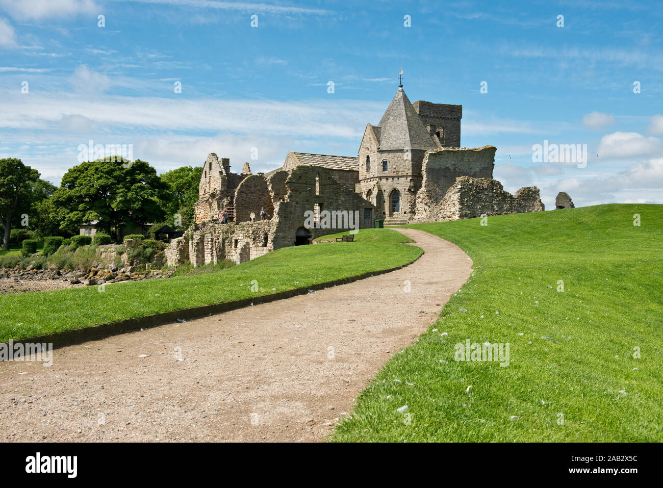 Inchcolm Abbey. Located on Inchcolm Island in Firth of Forth, Scotland Stock Photo