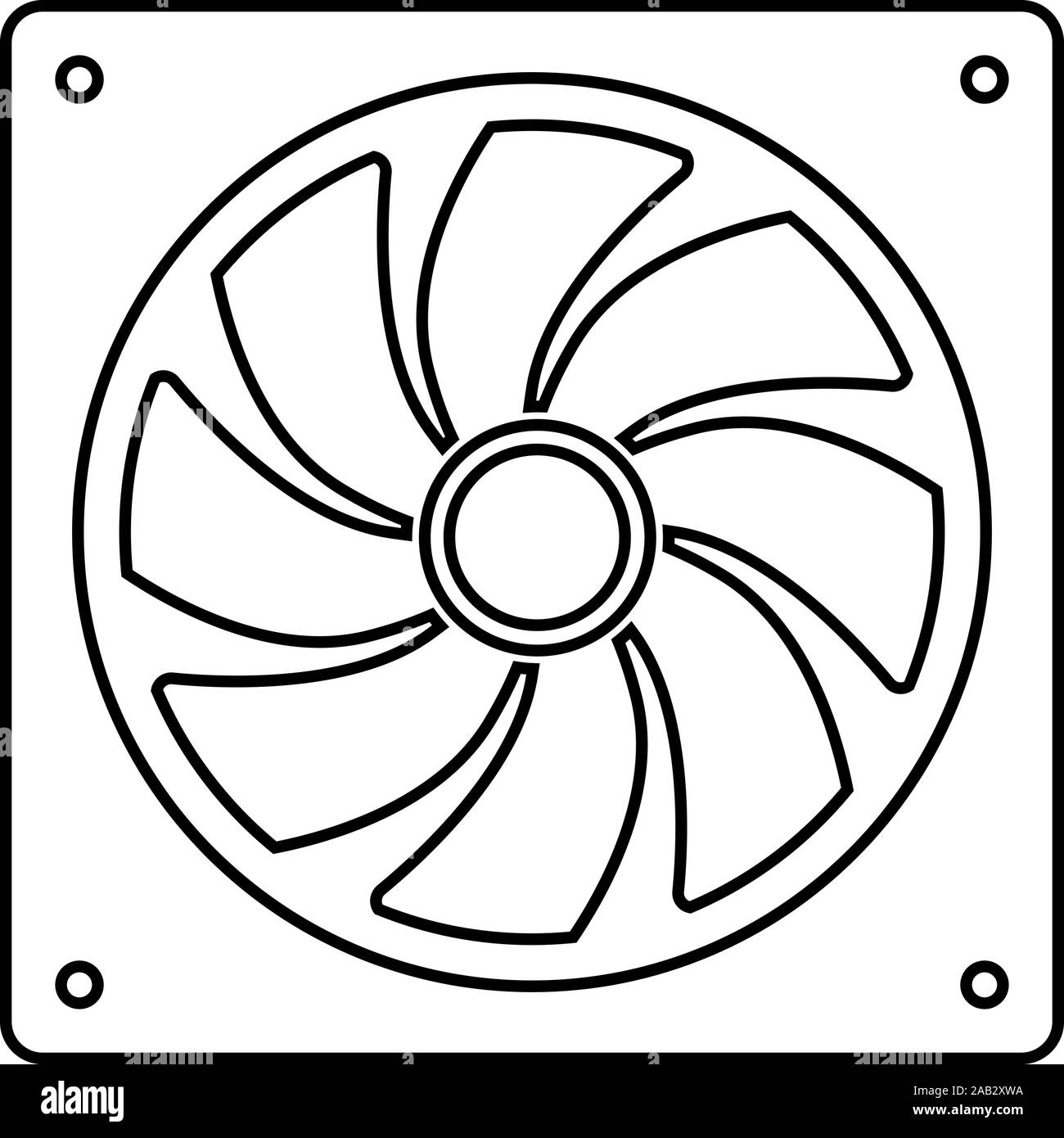 Fan for computer processor Cooler CPU cooling system Ventilator icon  outline black color vector illustration flat style simple image Stock  Vector Image & Art - Alamy