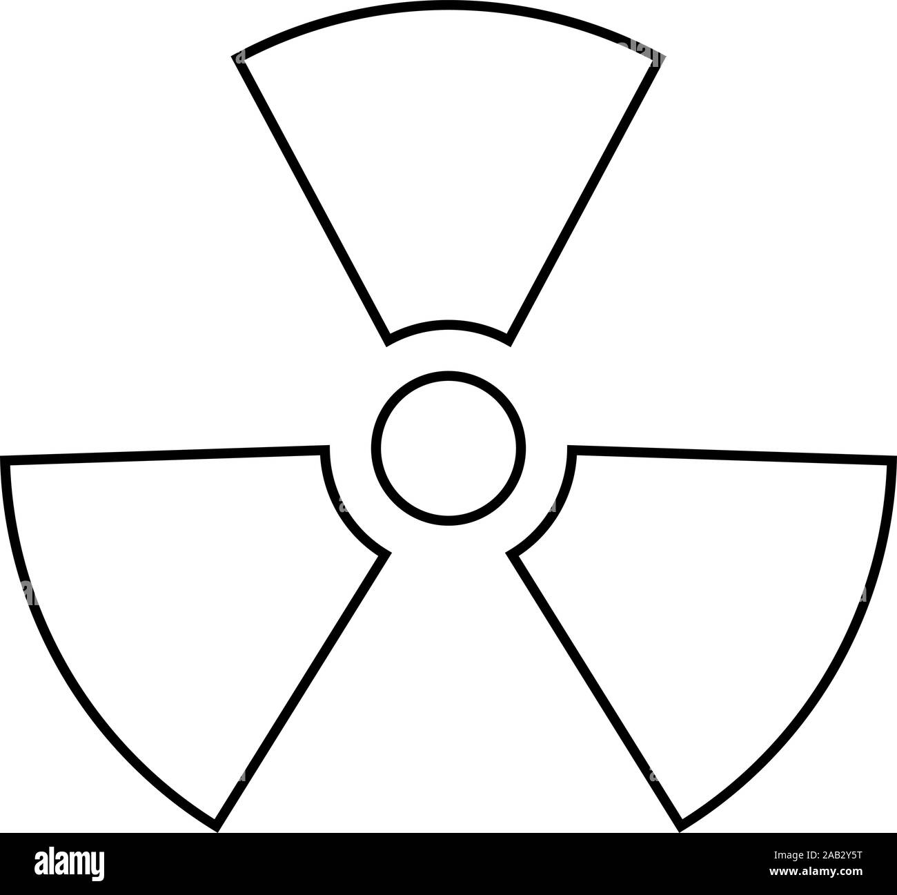 Radioactivity Symbol Nuclear sign icon outline black color vector illustration flat style simple image Stock Vector