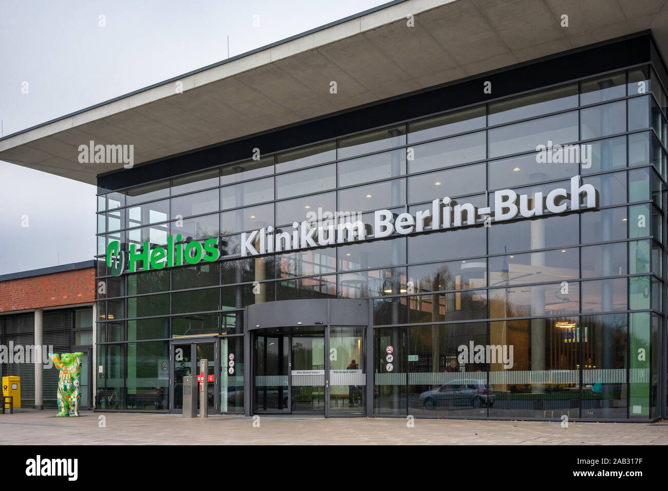 Entrance to the Helios Clinic / hospital in Berlin Buch (Helios Klnikum), Germany Stock Photo