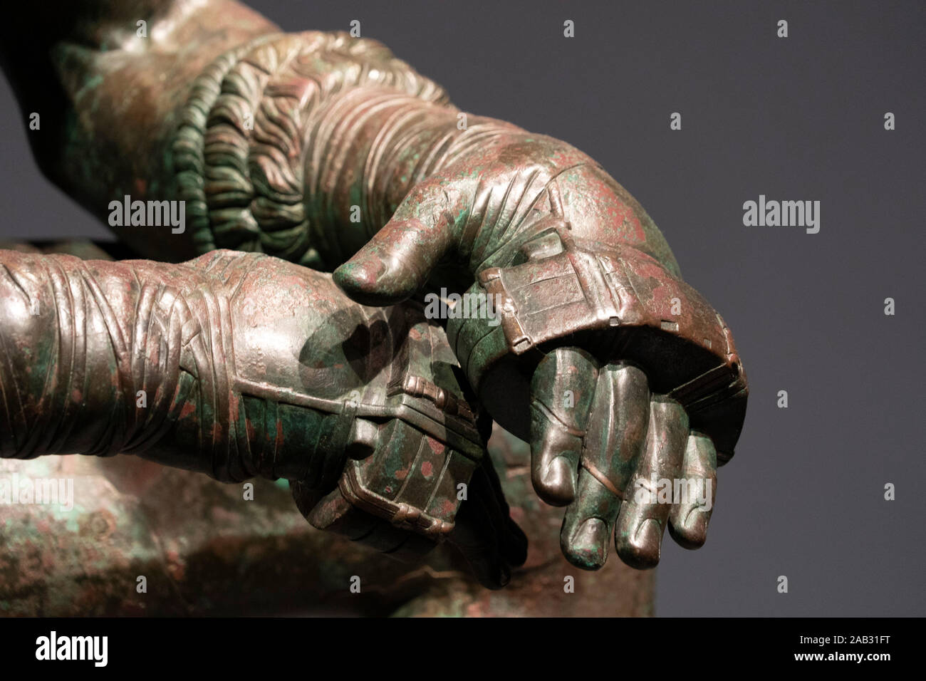 Boxer pugilist greek bronze statue in Rome Stock Photo Alamy