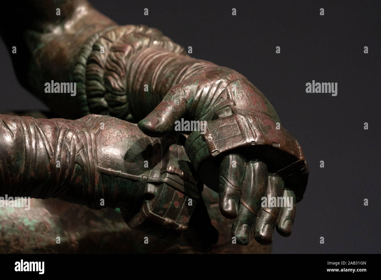 Boxer pugilist greek bronze statue in Rome Stock Photo Alamy