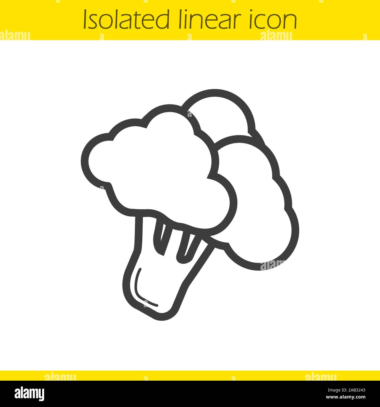 Broccoli linear icon. Thin line illustration. Contour symbol. Vector