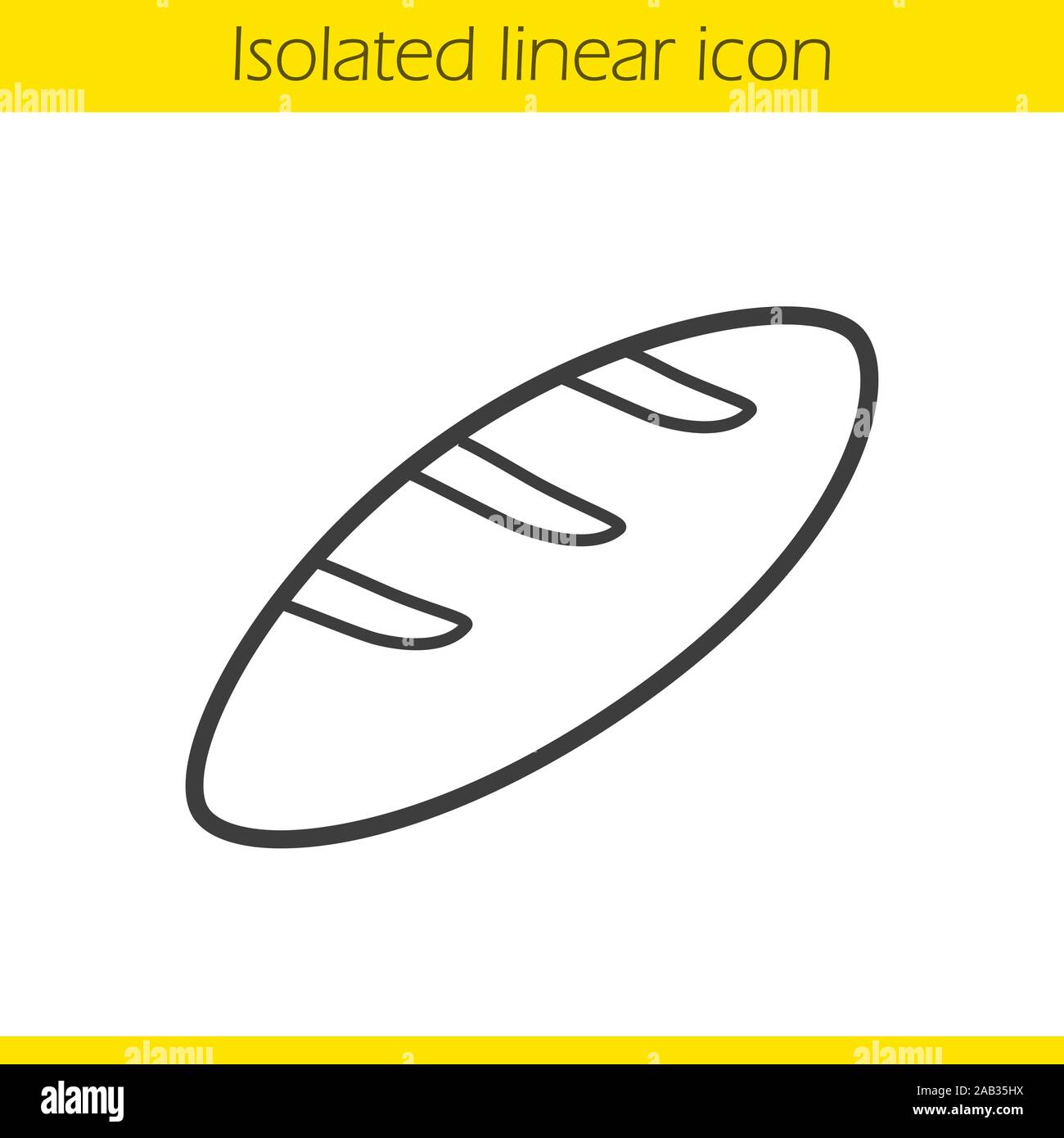 Bread linear icon. Thin line illustration. Loaf of bread contour symbol ...